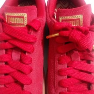 puma suede all red